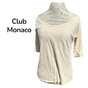 Club Monaco Women's Beige Long Sleeve Top   PM3